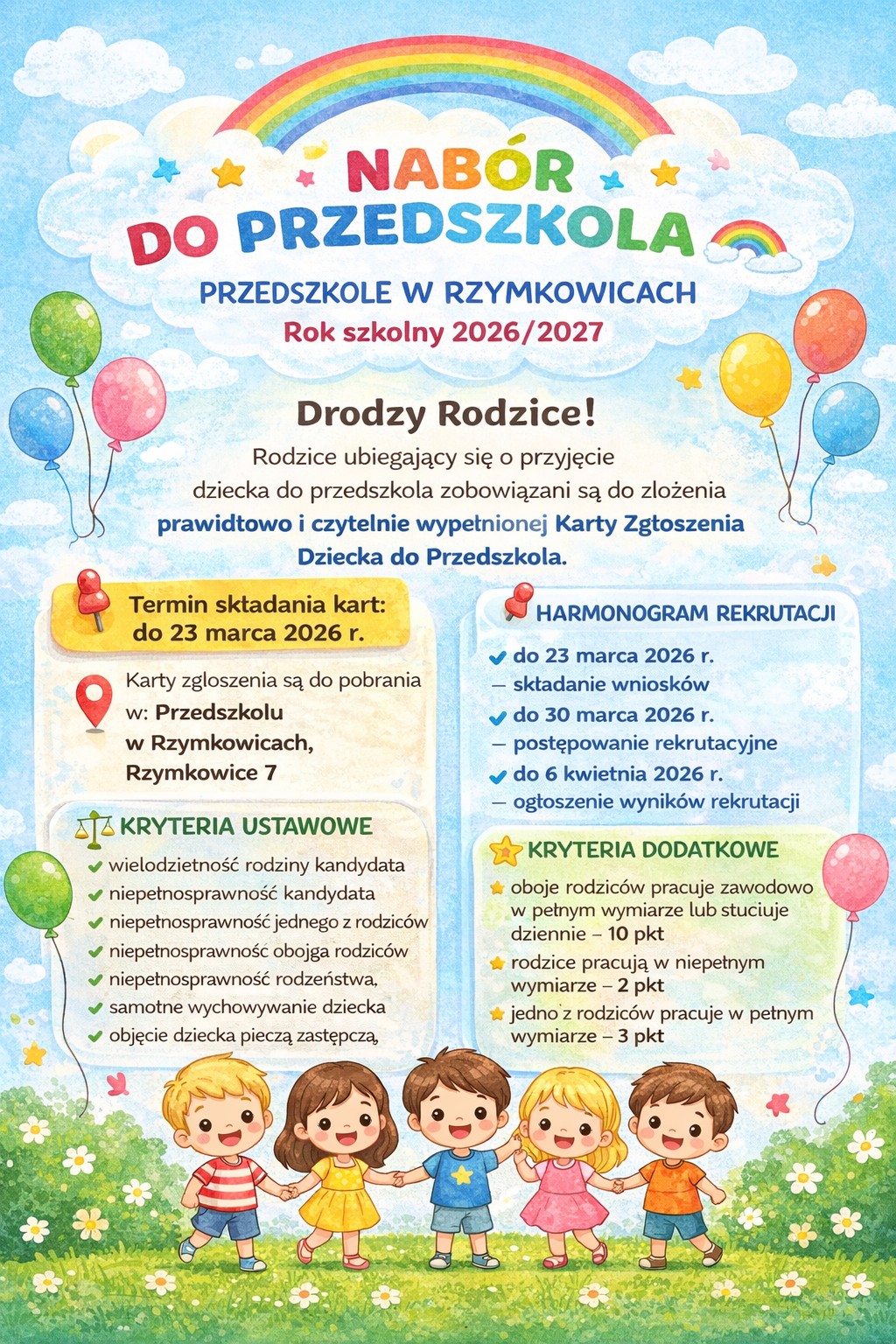 Rekrutacja na rok szkolny 2026/2027